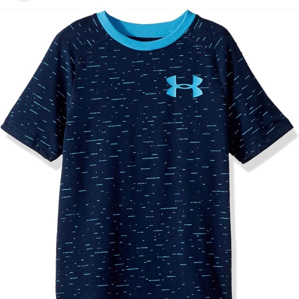 Under Armour Boys Large Blue Pixel Glitch Tee 14-16Y